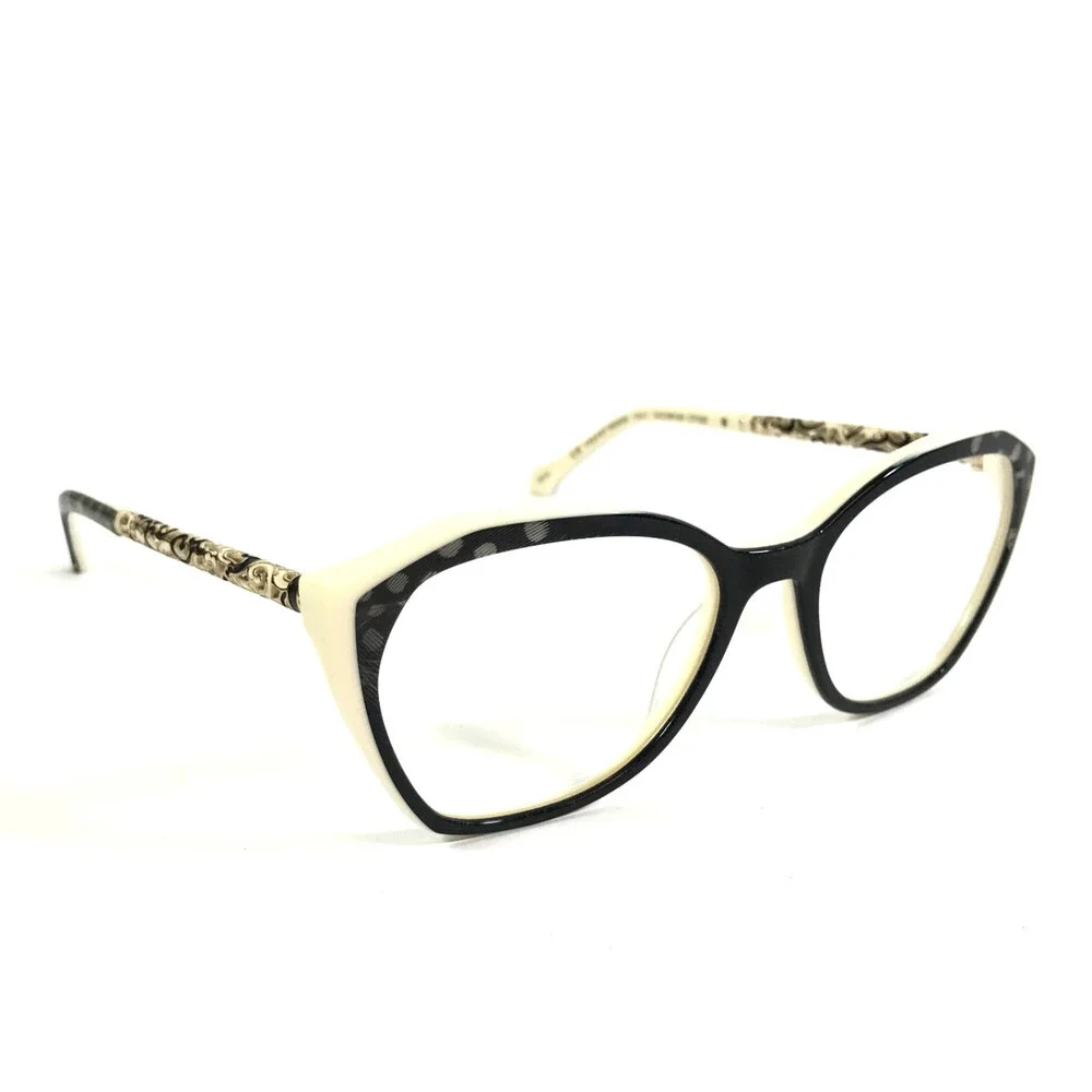 Coco Song Eyeglasses Frames VELVET MOON Col. 1 Black Ivory Gold Detail 55-18-140
